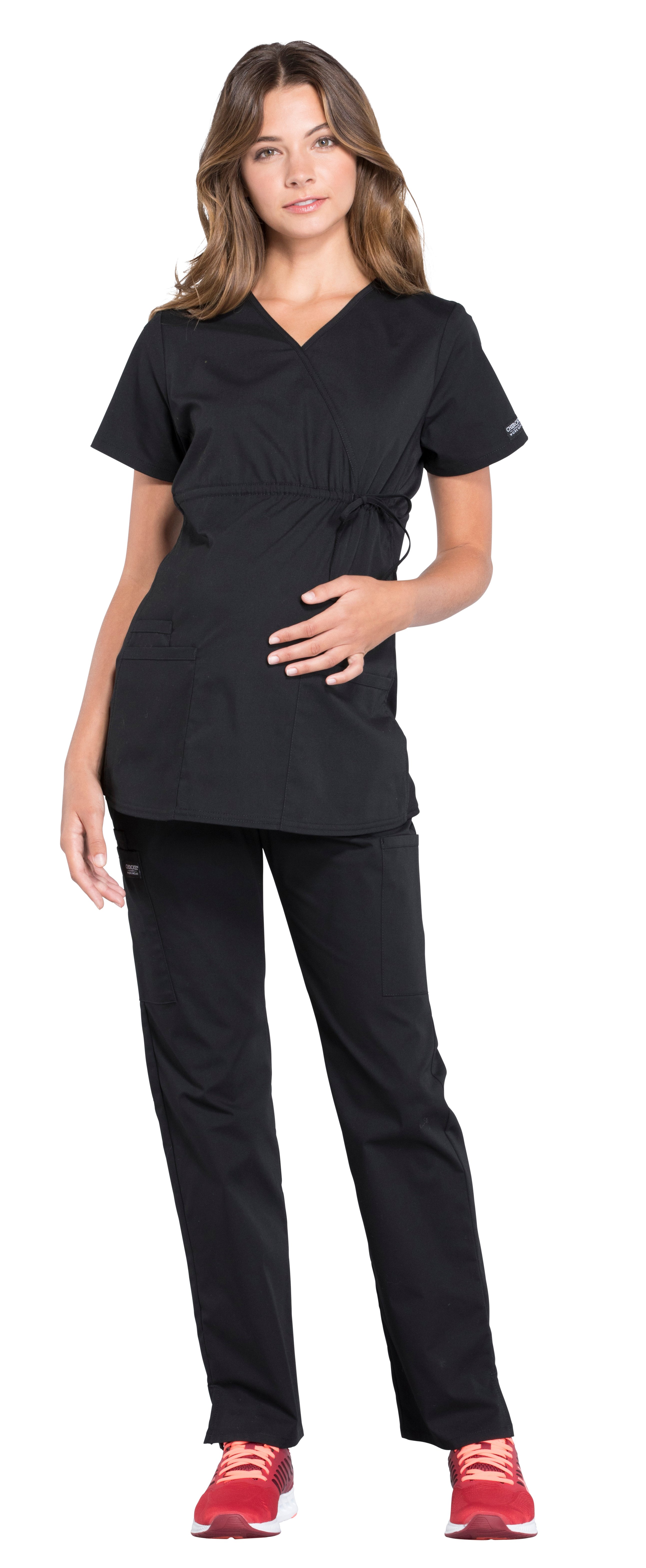 Black Cherokee Scrubs Workwear Professionals Maternity Pants WW220 BLK 