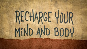recharge your mind and body advice - inspiraitonal handwriting o