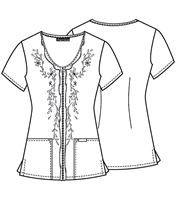 Cherokee V-neck Embroidered Top 1848
