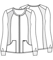 Cherokee Flexibles Women's Zip Up Solid Warm-Up Scrub Jacket-2306