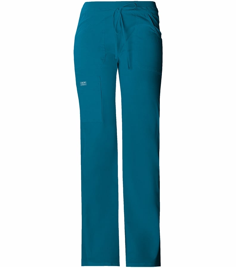 Cherokee Scrubs Workwear Pant Natural Rise Tapered Pull-On Cargo Pant Navy  medical Uniforms