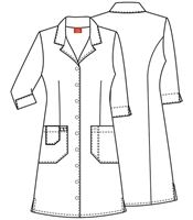 Dickies EDS Women's White Button Front Nurse Scrub Dress-84503