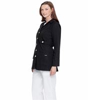 Landau Women's Trench Style Black Lab Coat-3012