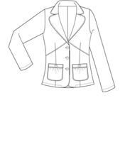 Landau Women's 3 Button Lab Jacket With Shirred Pockets-7733
