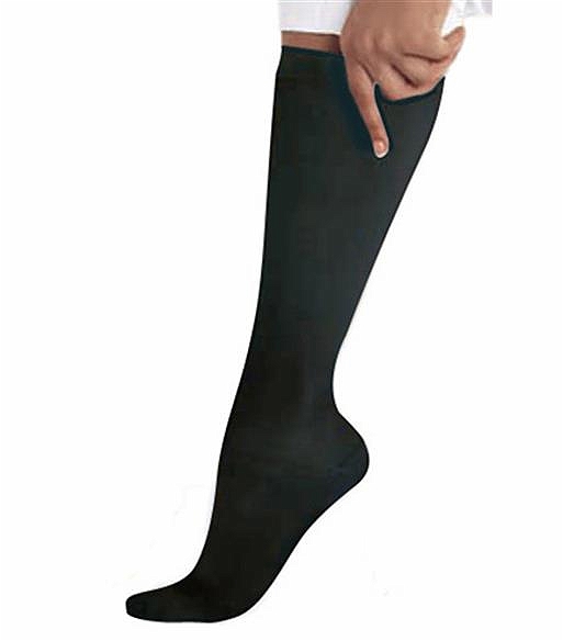 Landau Black Compression Knee Socks With Non-Binding Band-14317