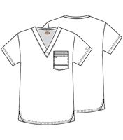 Dickies Men's V-Neck Scrub Top With Double Chest Pocket-81800