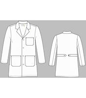 WonderWink Men's White Lab Coat With Knot Buttons-7808
