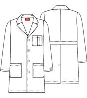 Dickies EDS 37" Unisex White Antimicrobial Lab Coat-83402A