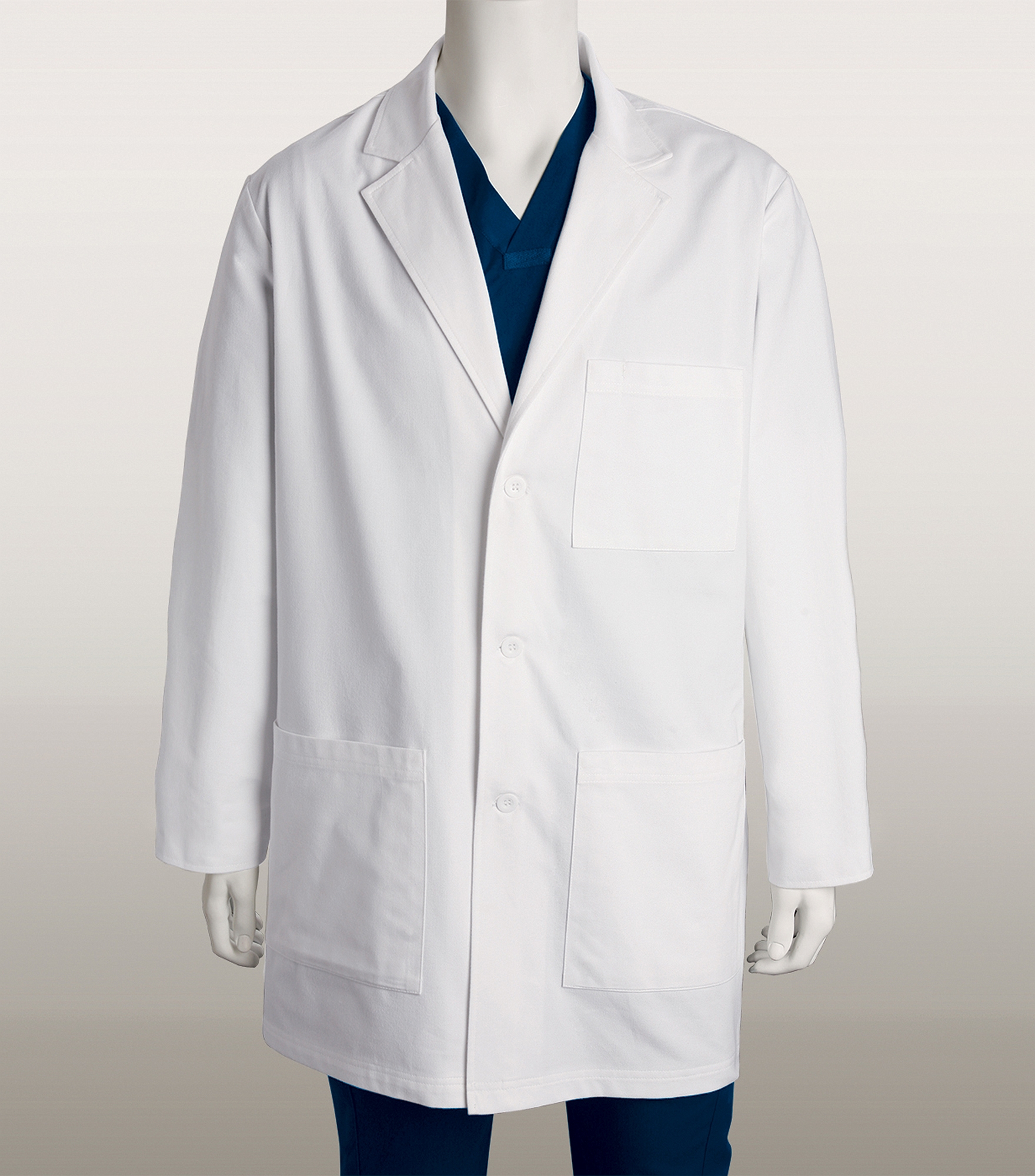 ICU by Barco Men's 37" 6 Pocket White Lab Coat-0912