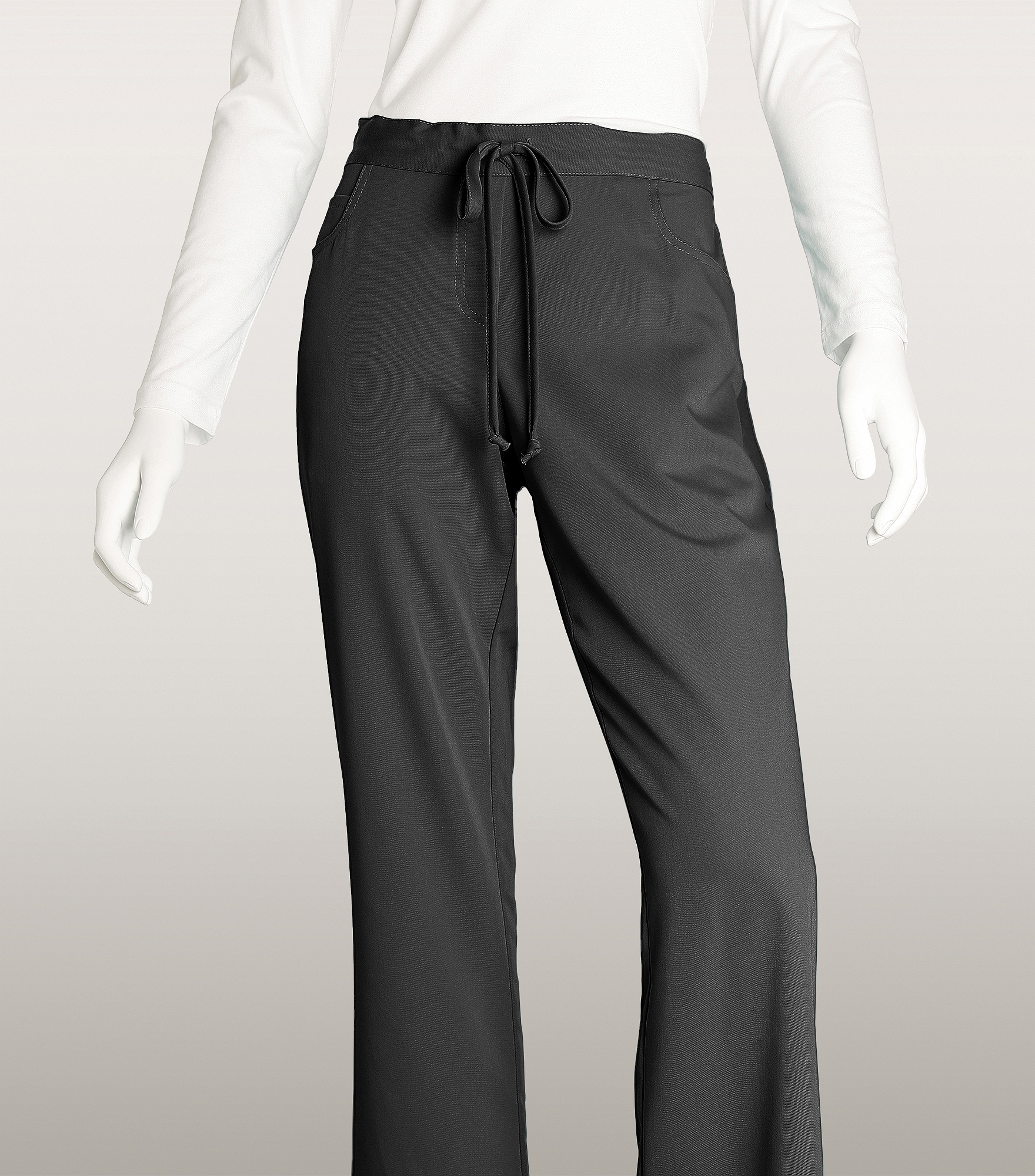 Greys Anatomy Kim 3 Pocket Elastic Back Waistband Zip-Pocket Pants