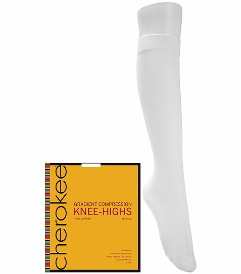 Cherokee Hosiery 6 -2 Pair Packages Of Knee Highs YKHTS2