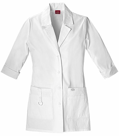 Dickies EDS Women's 30=inch White 3/4 Sleeve Lab Coat - 82402