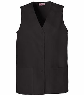 Black Cherokee Scrubs Workwear Revolution Unisex Zip Front Vest WW520 BLK