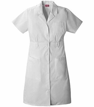 Dickies EDS Women's White Short Sleeves Nurse Scrub Dress - 84500