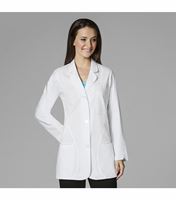 WonderWink Women's Curve Detail White Lab Coat-7103
