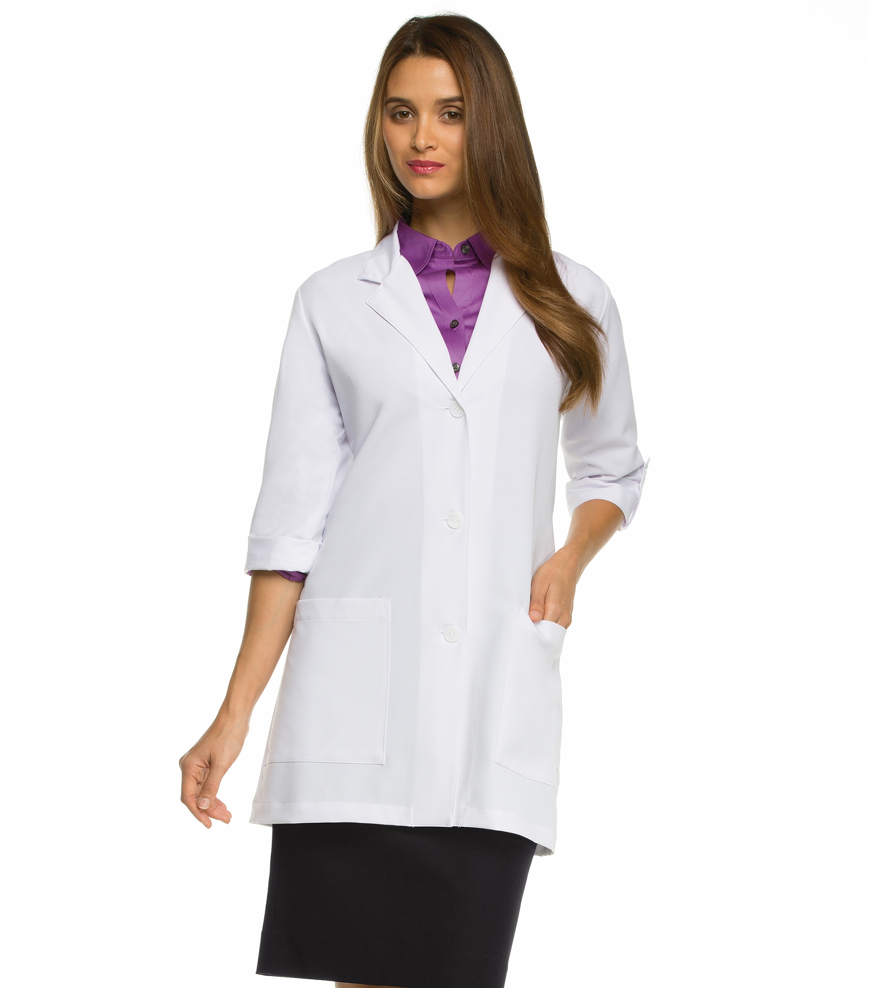 Download Grey's Anatomy Signature Women's 31" 3/4 Sleeves White Lab ...