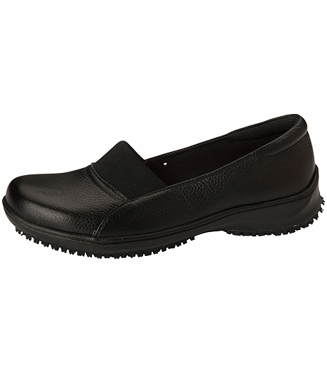 Anywear by Cherokee Women's Leather Slip On Nursing Shoes-NICKI