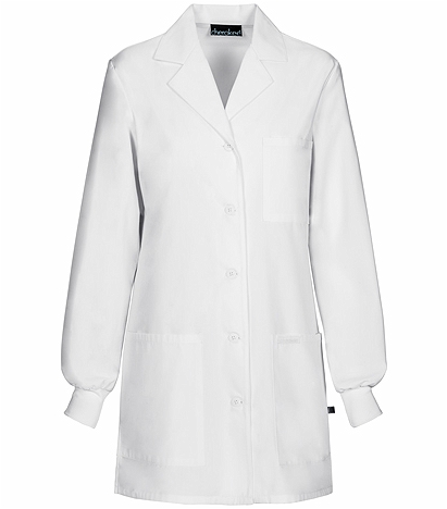 Cherokee Women's 32" White Lab Coat With Knit Cuffs-1362
