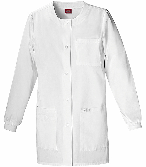 Dickies EDS Women's 32" White Lab Coat With Knit Cuffs-84403