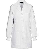 Cherokee Women's 32" Knit Cuff White Antimicrobial Lab Coat-1362A