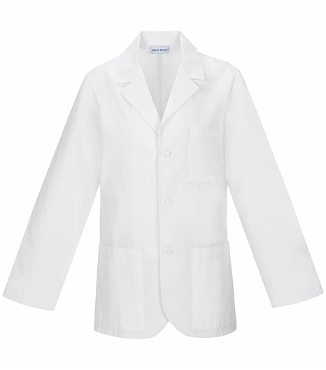 Med-Man Men's 31" White Antimicrobial Consultation Coat-1389A