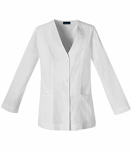 Cherokee Women's Button Up Embroidered Cardigan Scrub Jacket-1403
