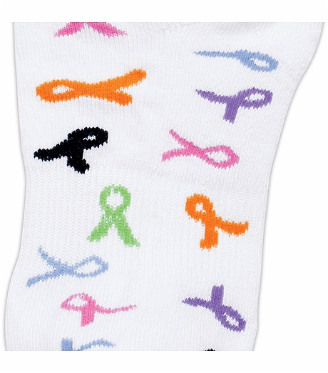 Cherokee Ribbons For Cure Arch Support Socks