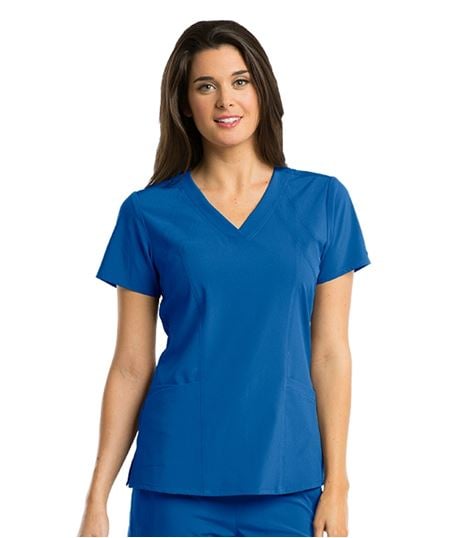 Barco One Women's Solid Perforated Fabric Scrub Top - 5105
