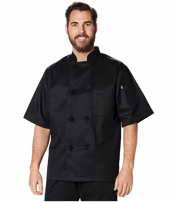 Black Small Dickies Chef Classic 8 Button Coat 