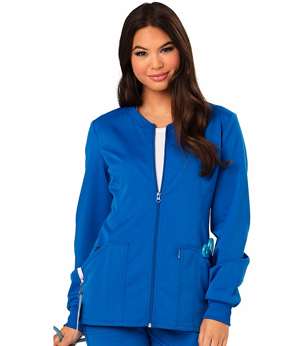 Code Happy Women's Zip Front Warm-up Scrub Jacket-CH312A
