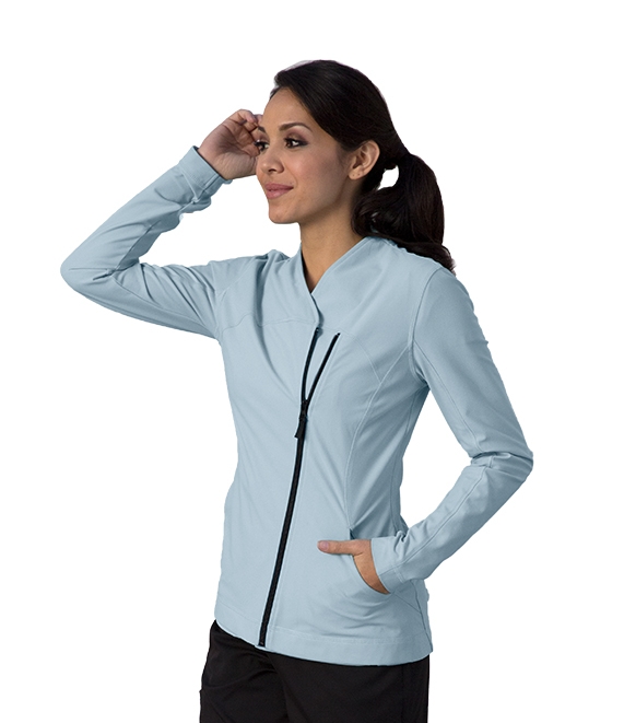Grey's Anatomy Impact Women's Sorona Asymmetric Zip Warm Up Scrub Jacket-7445
