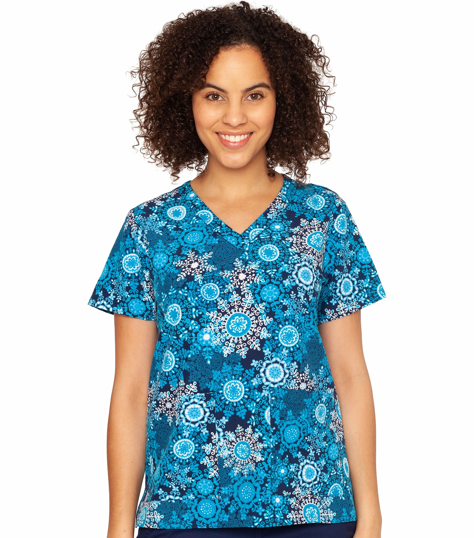 Med Couture Prints Women's Print V-Neck Anna Print Top-4030