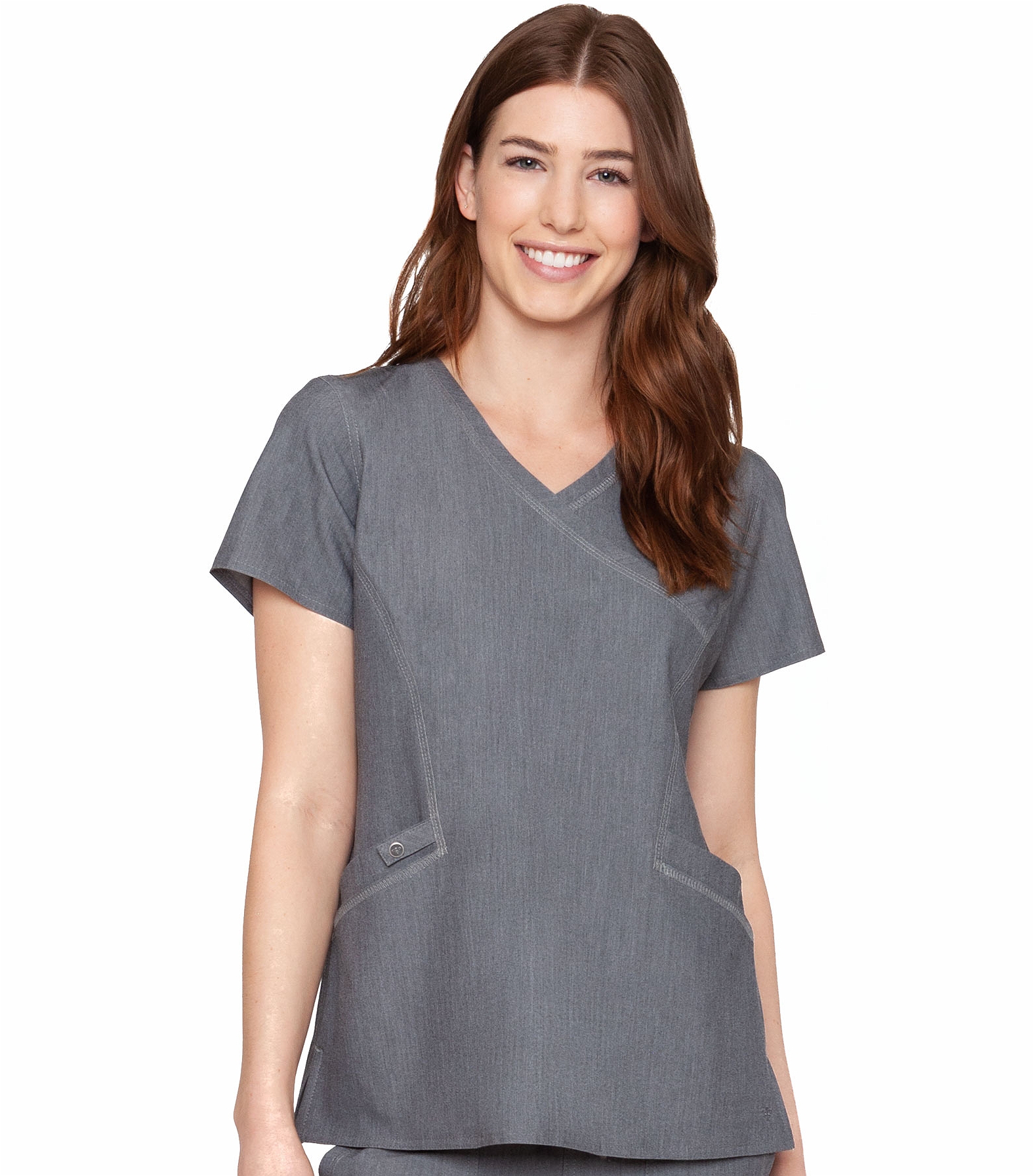 7472 Med Couture Women's Mock Wrap Scrub Top