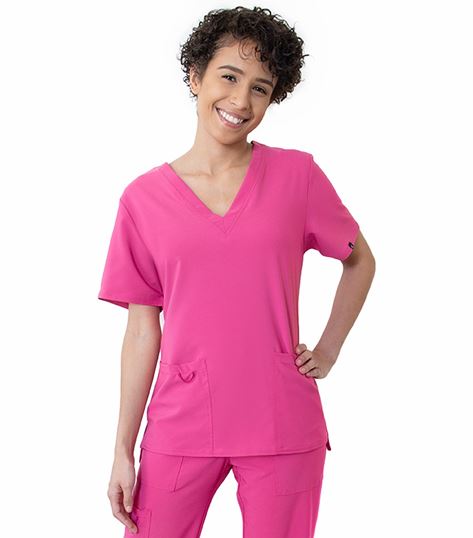 Worked In Women's V-Neck Scrub Top With Pockets SB101A