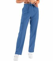 Worked In Women's Elastic Waist Cargo Scrub Pants With Drawstring & Pockets SB101B