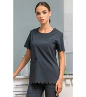 Worked In Women's Stylish Scalloped Round Neck Fashion Scrub Top SP203A