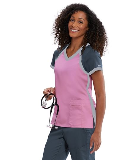 Grey's Anatomy Active Women's Color Block V-Neck Scrub Top - 41435