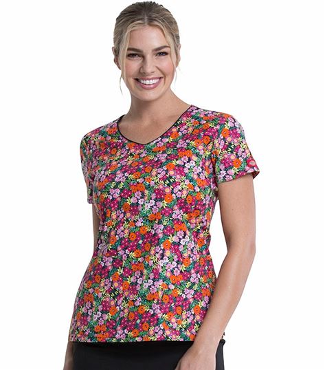 Dickies Prints Women's V-Neck Printed Scrub Top - DK700 - several patterns available