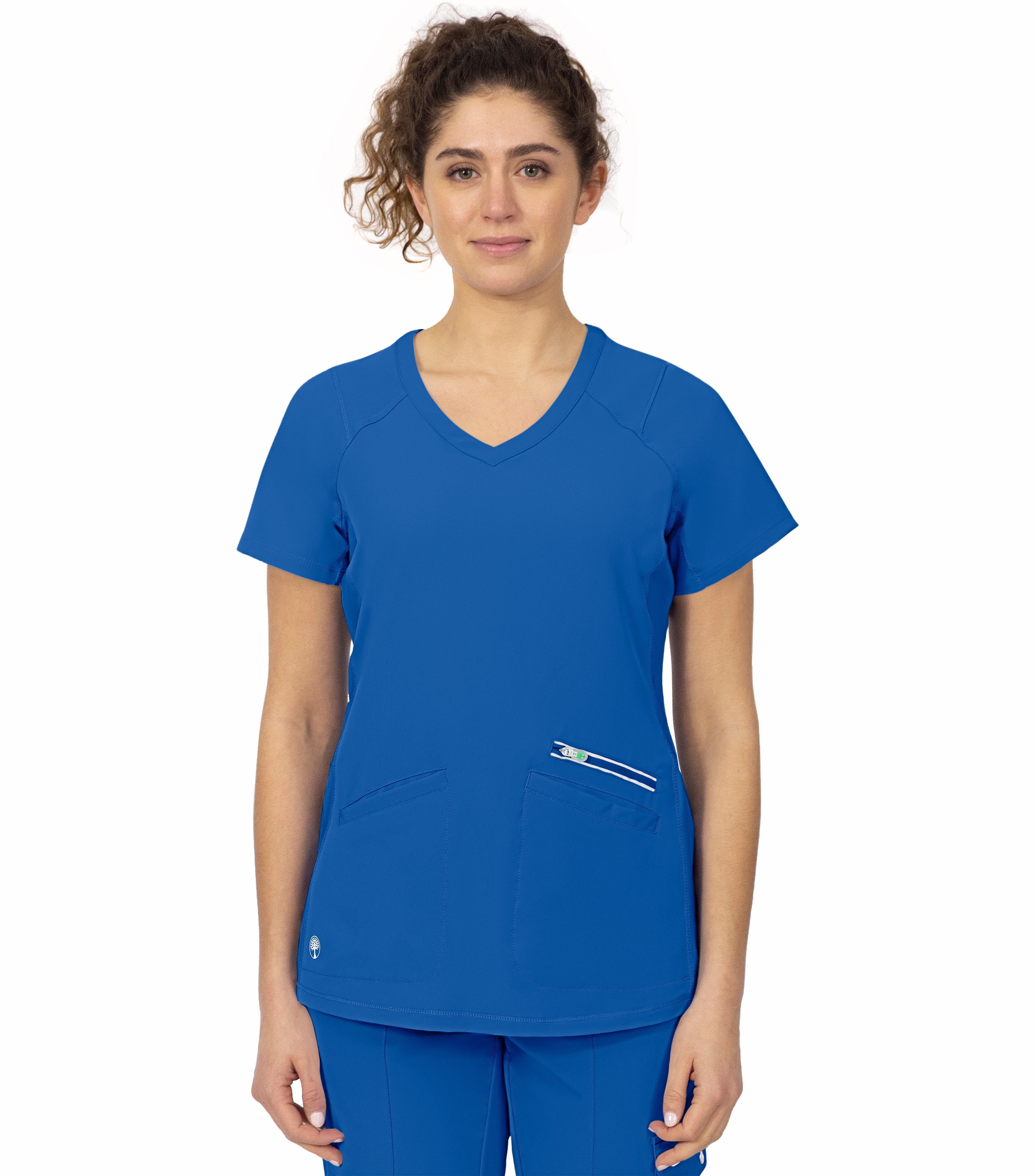 healing hands Scrubs top for Women 3 Pocket Zipper Y-Neck Women's Scrub Top  Light Breathable Stretch Fabric 2254 Sonia HH360 Royal XS 