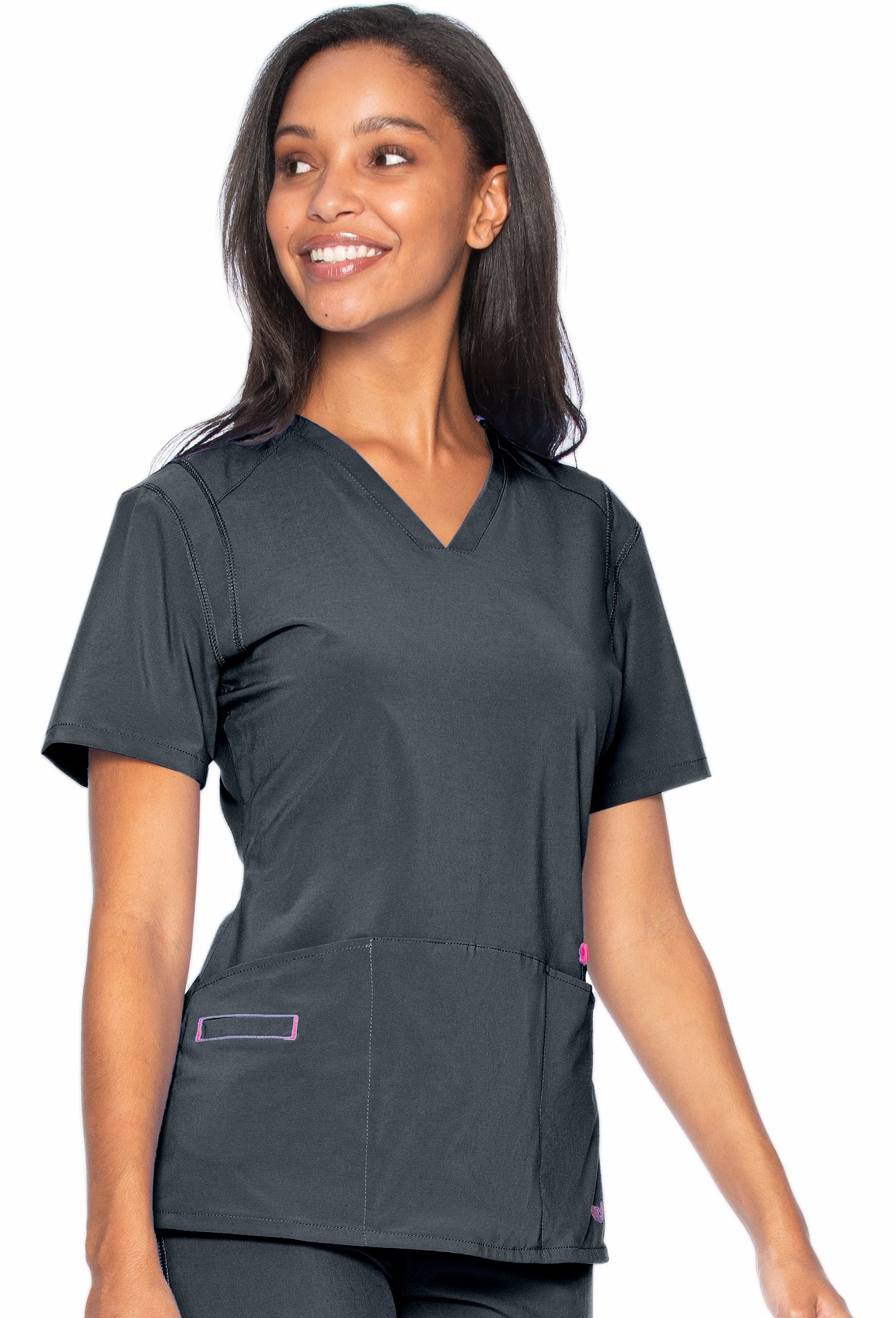 Smitten Women's Solid Athletic Fit V-Neck Scrub Top-S101002 | Medical ...