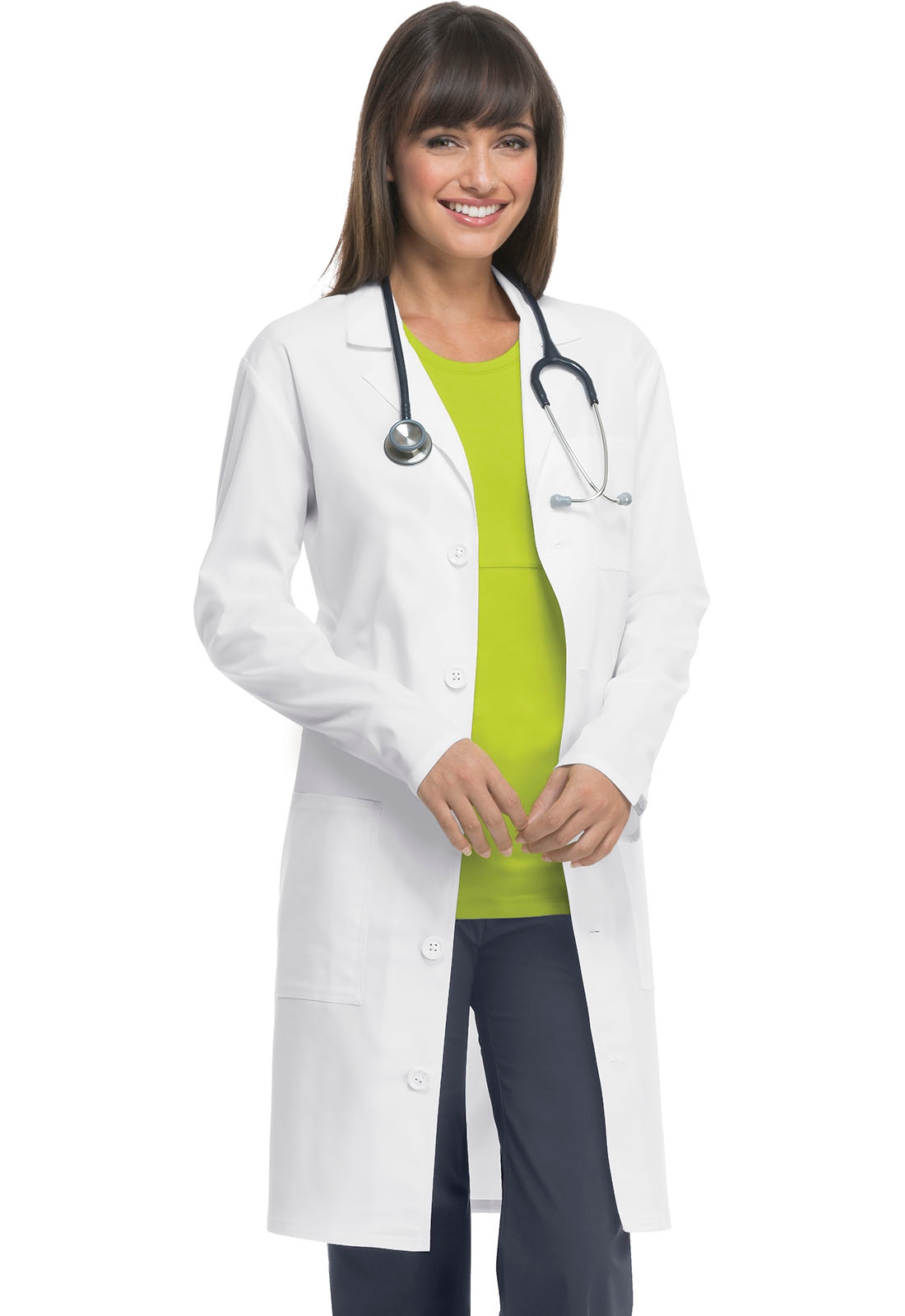 Code Happy 38" Unisex Antimicrobial Lab Coat-36400A
