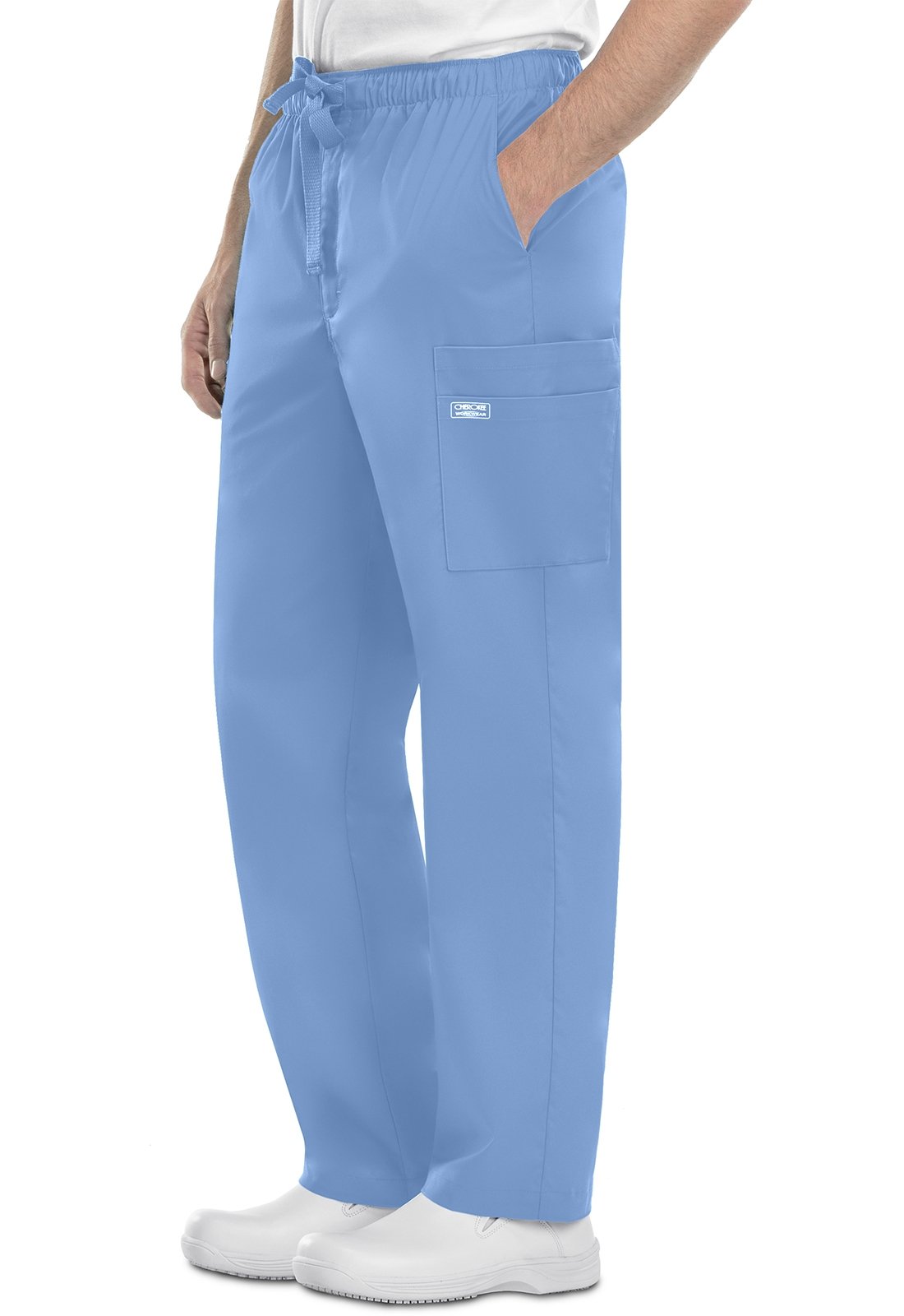 Cherokee Scrubs Pull On Mid Rise Cargo Pant 2085 Pewter Cherokee Flexibles 