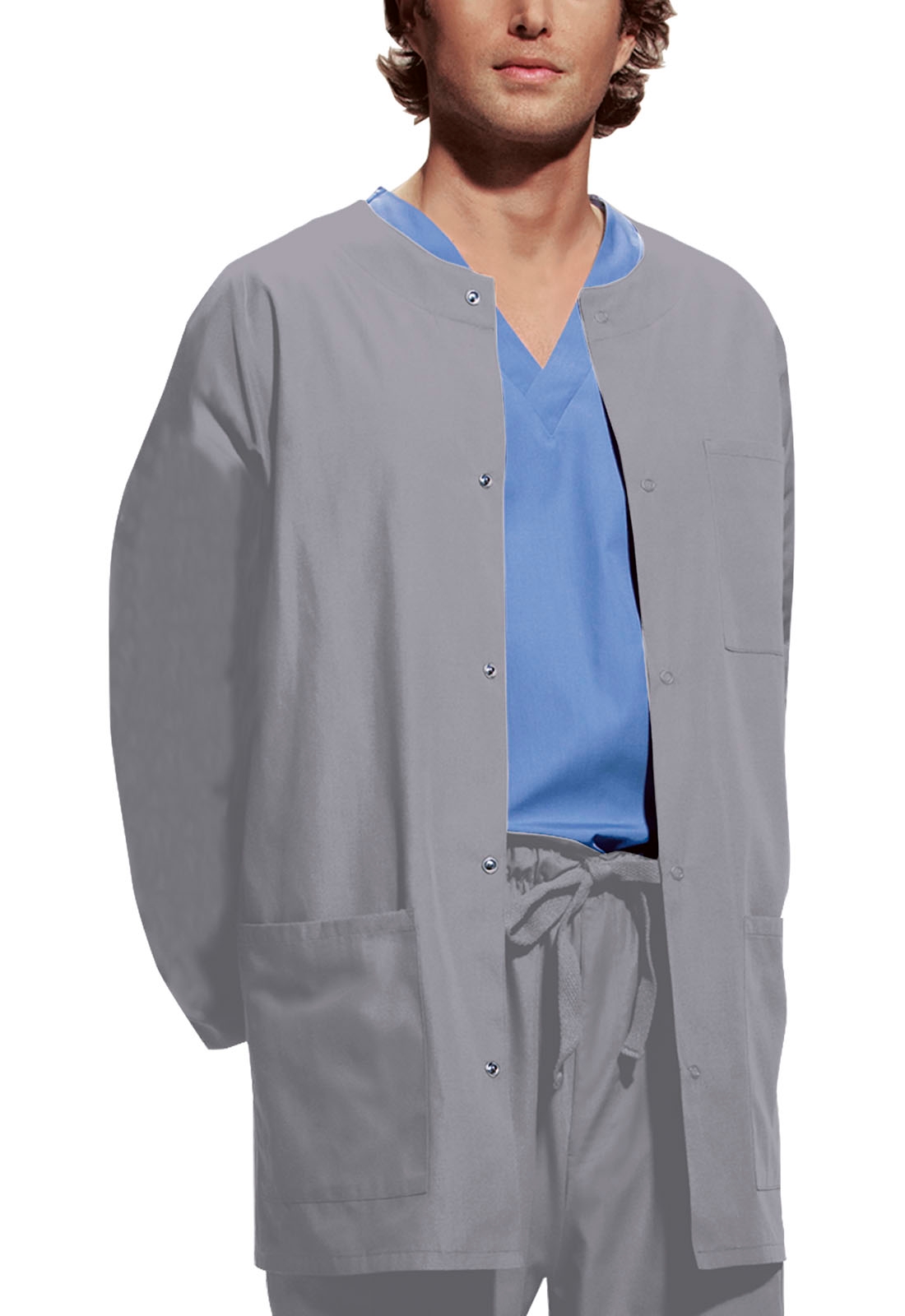 Landau Essentials Relaxed Fit 5-Pocket Snap-Front Scrub Jacket for Men 7551  : : Clothing, Shoes & Accessories