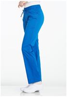Teal Blue Mid Rise Straight Leg Women's Petite Drawstring Pants DK106P