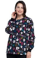 Clearance EDS Signature by Dickies Women's Snap Front Flossed In Space  Print Scrub Jacket