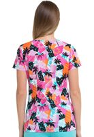 HeartSoul Women's V-neck Print Scrub Top-HS610
