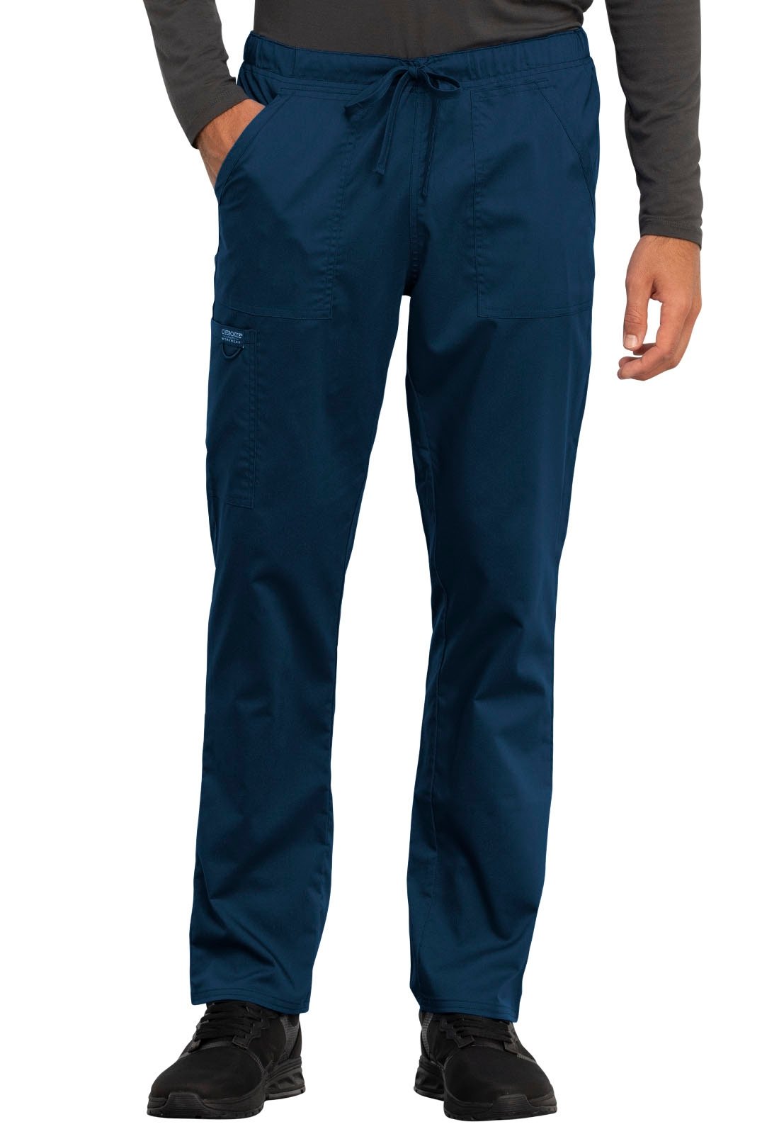 CHEROKEE Form CK090 Women's Mid-Rise, Tapered Leg Drawstring Pant, Navy,  Large Tall : : Clothing, Shoes & Accessories