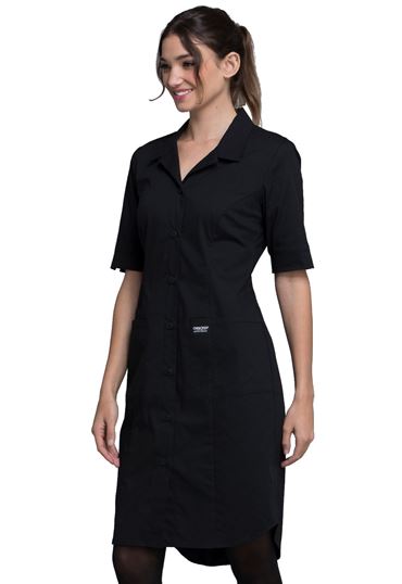 Cherokee Workwear Professionals Button Front High Low Nurse Scrub Dress ...
