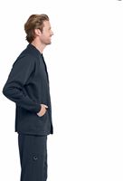 Grey's Anatomy Men's Snap Front Raglan Warm Up Scrub Jacket-0406