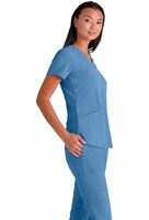 Barco One Women's Solid Perforated Fabric Scrub Top-5105